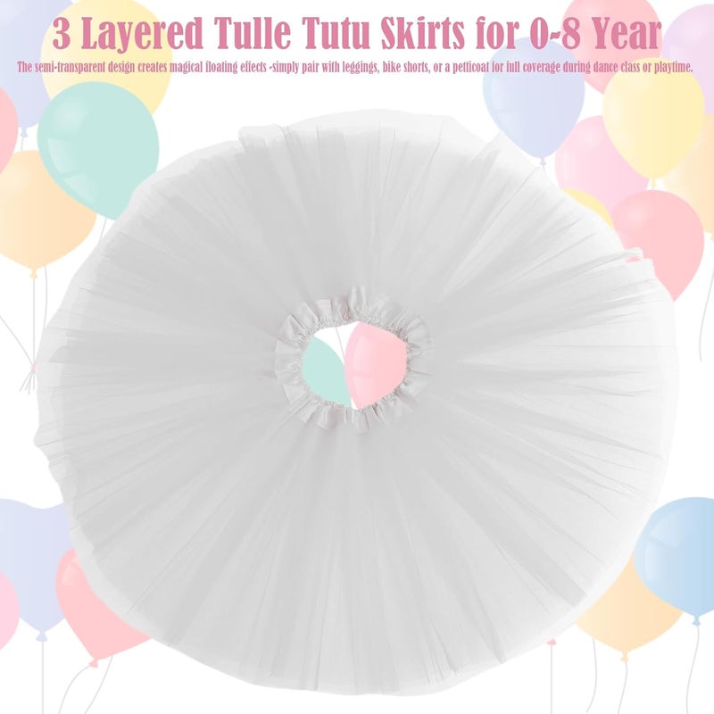 WINROLA Girls Tutu Skirt 3 Layered Tulle Tutu Skirts for 0-8 Year, Birthday Dance Kids Halloween Costume Cosplay Party Supplies - Image 3